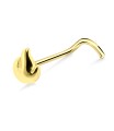 Flame Shaped Silver Curved Nose Stud NSKB-1001